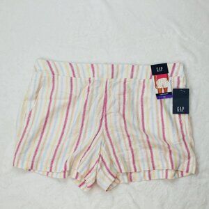 NWT GAP multi colored striped linen shorts XXL summer vacation